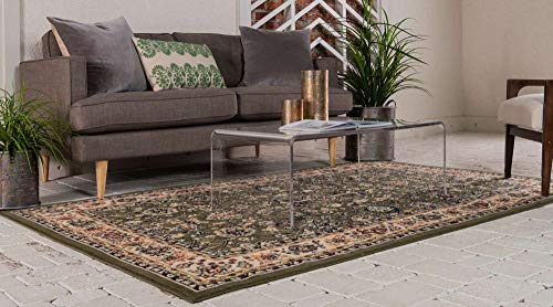 Unique Loom Sialk Hill Collection Area Rug - Washington (2' 2" x 3' 1" Rectangle, Green/ Hunter Green) - color: Green/Hunter Green, size: 2'2" x 3'1" (Rectangular)