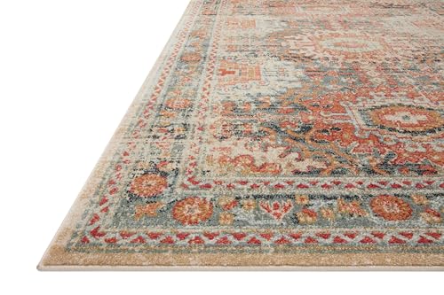 Loloi Jocelyn Collection JOC-03 Mist/Multi 9'-6" x 12'-6" .38" Thick Area Rug - color: Mist / Multi, size: 9'6" x 12'6" (Rectangular)