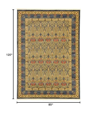 Unique Loom Edinburgh Collection Area Rug - Canmore (7' 1" x 10' Rectangle, Navy Blue/ Tan) - color: Navy Blue/Tan, size: 7'1" x 10' (Rectangular)