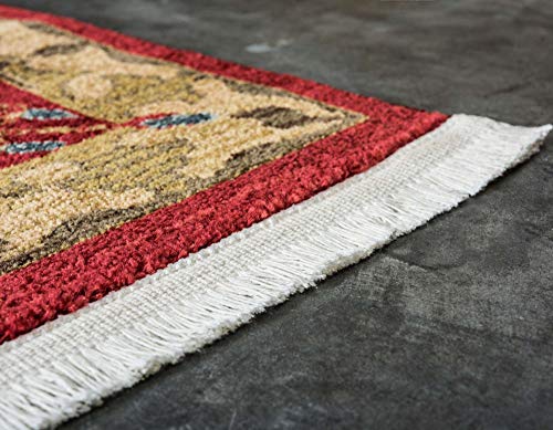 Unique Loom Edinburgh Collection Area Rug - Canmore (5' 1" x 8' Rectangle, Red/ Navy Blue) - color: Red/Navy Blue, size: 5'1" x 8' (Rectangular)