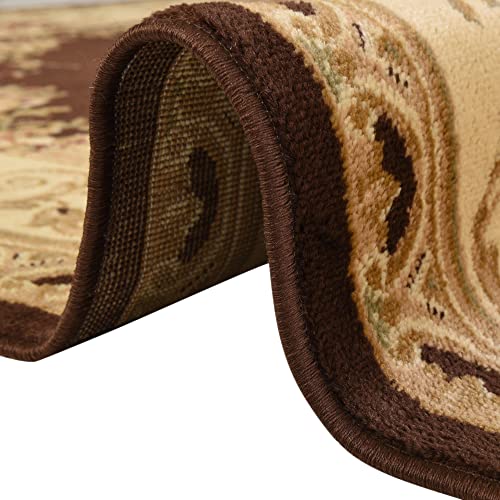 Unique Loom Versailles Collection Area Rug - Henry (2' x 3' 1" Rectangle Brown/Cream) - color: Brown/Cream, size: 2'2" x 3'1" (Rectangular)
