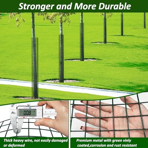 48" Metal Tree Trunk Protector, 8 Pack Mesh Tree Guards Tree Protectors with Zip Ties, Stakes, ExpandableTree Trunk Protector Guard, Tree Protectors from Deer, Mower, Animals(48",8 Pack)