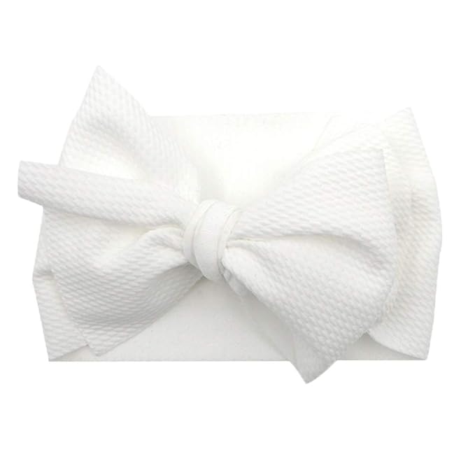 KIDOCHEESE Big Bows Hairbands, 10 Pack - Soft Nylon Hairband with Large Bows for Baby Girls, Newborn Infant Toddlers Kids, Ideal for Securing Hair - Perfect