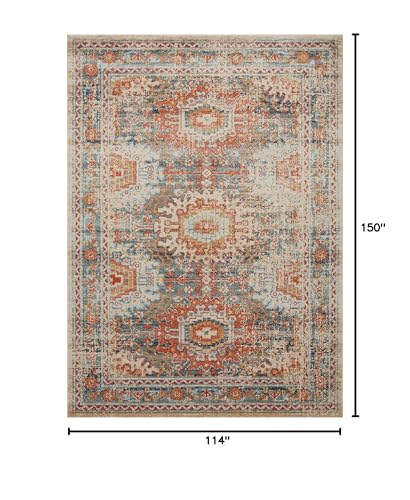 Loloi Jocelyn Collection JOC-03 Mist/Multi 9'-6" x 12'-6" .38" Thick Area Rug - color: Mist / Multi, size: 9'6" x 12'6" (Rectangular)