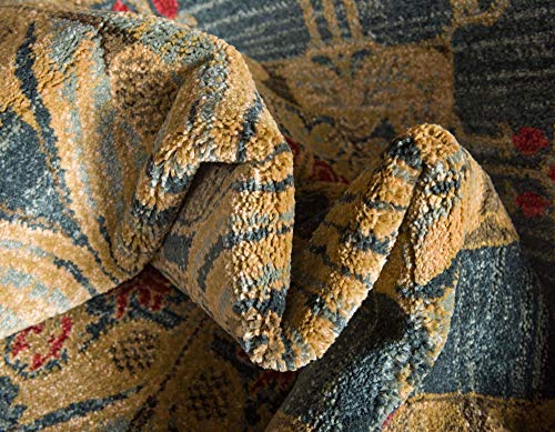 Unique Loom Edinburgh Collection Area Rug - Canmore (7' 1" x 10' Rectangle, Navy Blue/ Tan) - color: Navy Blue/Tan, size: 7'1" x 10' (Rectangular)