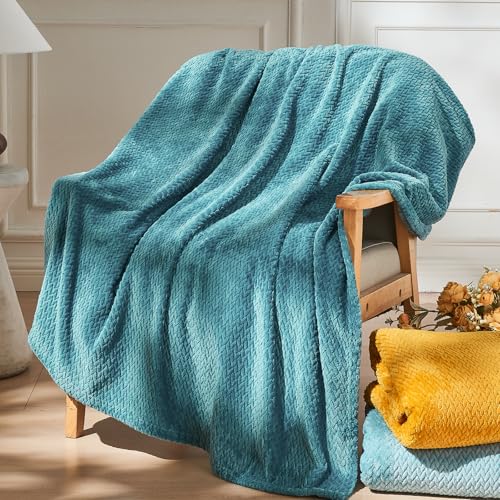 NEWCOSPLAY Super Soft Throw Blanket Dark Blue Premium Silky Flannel Fleece Leaves Pattern Lightweight Bed Blanket All Season Use (Dark Blue, Throw(50"x60")) - color: Dark Blue, size: Throw(50"x60")