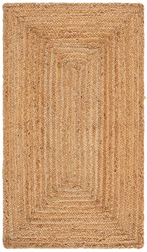 SAFAVIEH Cape Cod Collection Area Rug - 2'3" x 4', Natural Brown, Handmade Braided Flat Weave Jute (CAP252A) - size: 2'3" x 4' (Rectangular)