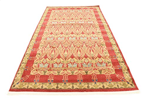 Unique Loom Edinburgh Collection Area Rug - Canmore (5' 1" x 8' Rectangle, Red/ Navy Blue) - color: Red/Navy Blue, size: 5'1" x 8' (Rectangular)