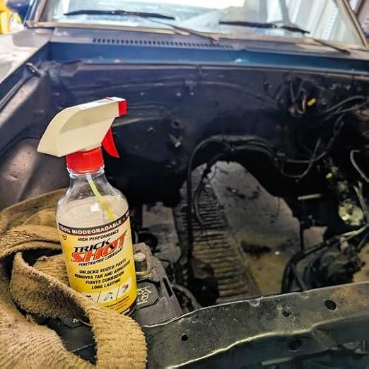 Non-Toxic Penetrating Oil | Eco-Friendly, Non-Flammable, Food Grade & Biodegradable | Rust Inhibitor | 3-in-1 Lubricant, Penetrating Oil, and Degreaser by Trick Shot® USA Made | 16 oz. Spray Bottle