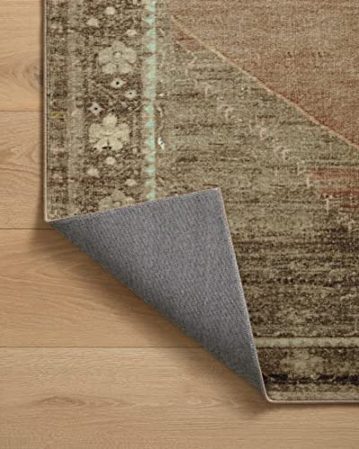 Loloi Magnolia Home by Joanna Gaines Sinclair Collection SIN-06 Clay/Tobacco 2'-3" x 9'-6", .25" Pile Height, Machine Washable, Runner Rug - color: Clay / Tobacco, size: 2'3" x 9'6" (Rectangular)