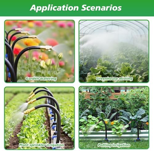 360° Adjustable Drip Irrigation System - Garden Watering System 66FT with 20 Nozzles, Drip Irrigation Kit for Garden, Yard, Lawn, Greenhouse, Plants, 5/16 inch Hose