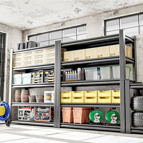 OLLRRACT 5-Tier Heavy Duty Steel Garage Shelving Unit, Adjustable Metal Utility Shelves, Industrial Storage Rack for Garage, Warehouse, and Storage Solutions 24" D x48 W x87 H