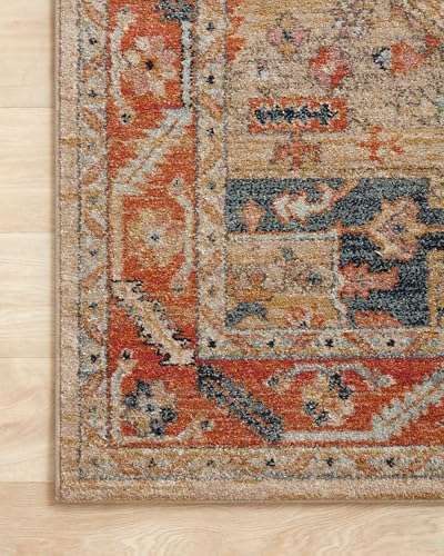 Loloi Jocelyn Collection JOC-01 Sand/Multi 6'-7" x 9'-7" .38" Thick Area Rug - color: Sand / Multi, size: 6'7" x 9'7" (Rectangular)