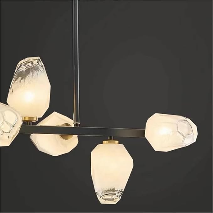 Pendant Lights Nordic Smart Home Decoration Pendant Light, Living Room Dining LED Indoor Lighting(Warm White,Blacks 10heads)