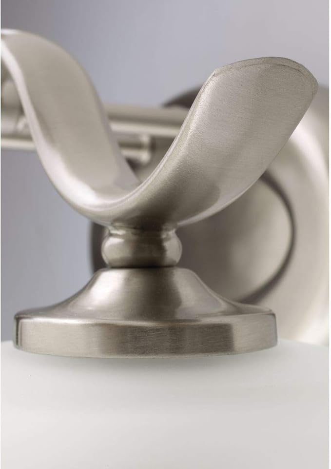 Inspire Collection 3-Light Etched Glass Traditional Bath Vanity Light Brushed Nickel
