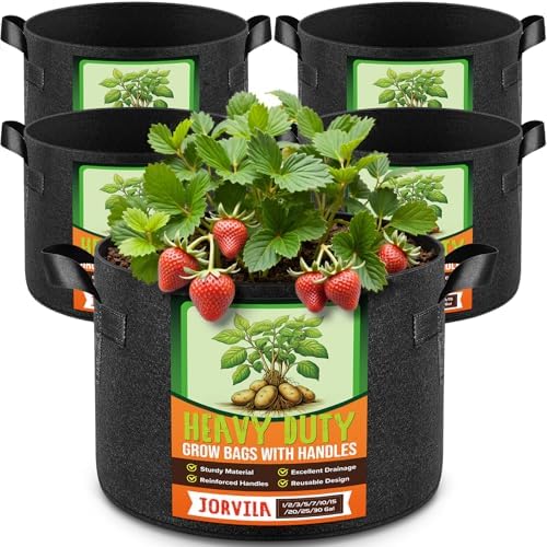 Jorvila 5-Pack 1 Gallon Grow Bags