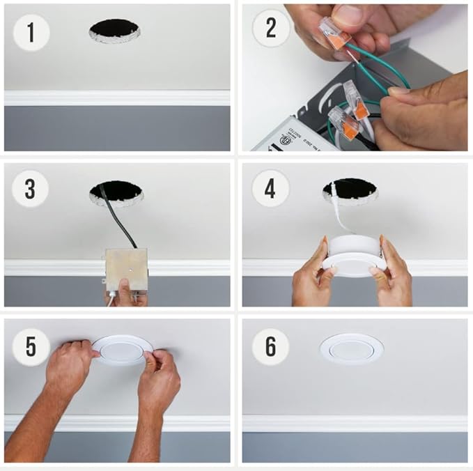 PROCURU [1-Pack] 4-Inch Gimbal Air-Tight LED 2700K-6000K 5CCT Color Selectable, Adjustable, Rotate & Swivel Ultra-Thin Heavy Duty Recessed Ceiling Downlight, Dimmable, IC Rated (VGB45W-1P)
