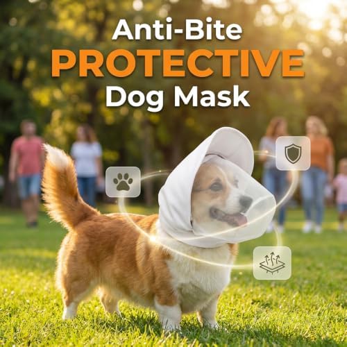 Guard Dog Foxtail Protection Hood for Dogs, Breathable Mesh Dog Bug Hood, Outdoor Dogs Face Guard for Hunting Trips (White, XL)