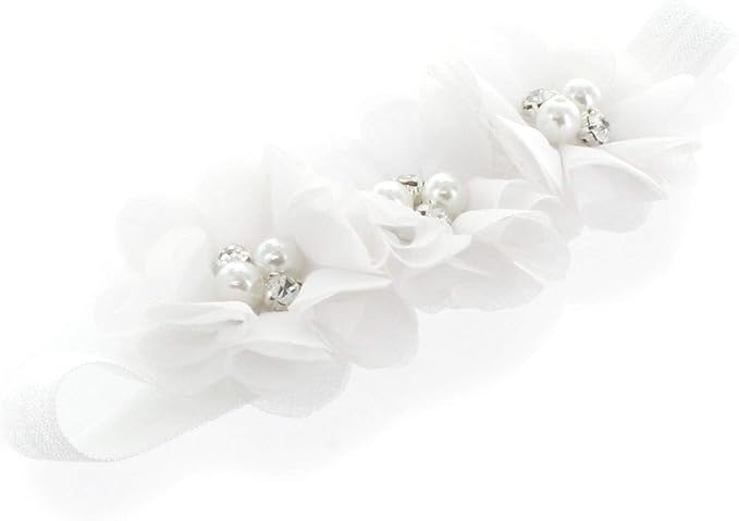 My Lello Flower Headbands Baby - Girls - Toddler Fabric Beaded Stretchy Elastic Pair