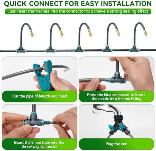 360°Adjustable Drip Irrigation System,200FT Irrigation System for Garden