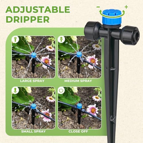 HIRALIY 200FT Drip Irrigation Kit for Garden Watering