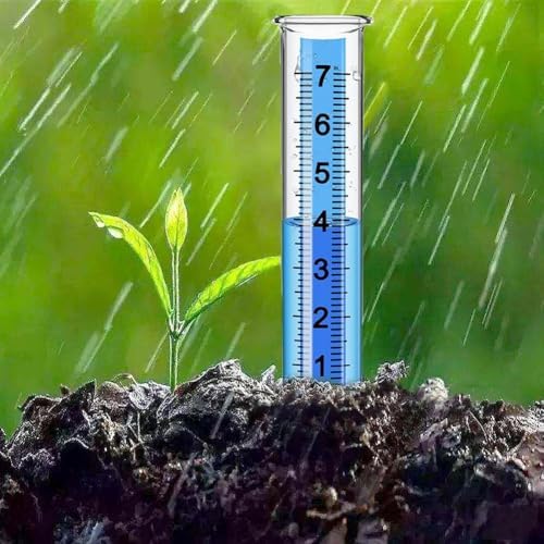 2PCS Rain Gauge Outdoor, 8" Large Capacity Rain Gauge Replacement Tube, Rains Gauges Outdoors with Large Numbers Scale for Garden Lawn Yard Fence Patio Farm