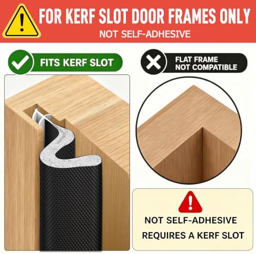 Litaibai Kerf Weather Stripping Door Seal for Exterior Doors, Black, 26 ft