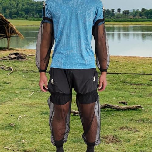 Arm and Leg Sleeves Cover Net, Polyester Mesh Protector for Hiking, Camping, Gardening, Fishing - Portable Protection Set (1 Set)- M