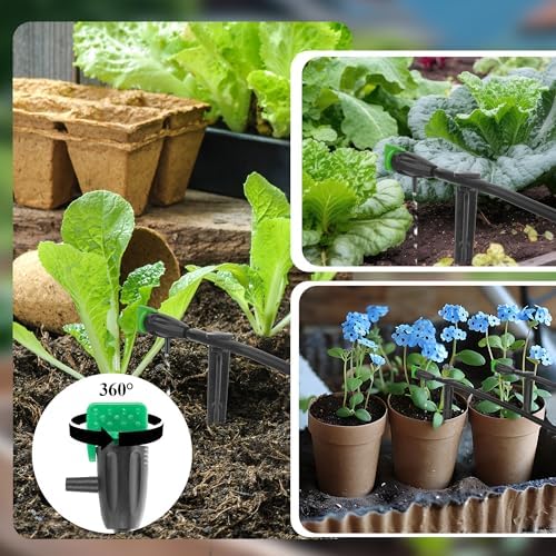 30 Adjustable Water Flow Irrigation Dripper with Support Stakes