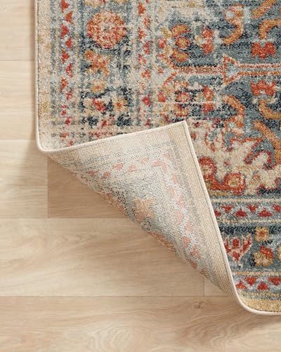 Loloi Jocelyn Collection JOC-03 Mist/Multi 9'-6" x 12'-6" .38" Thick Area Rug - color: Mist / Multi, size: 9'6" x 12'6" (Rectangular)