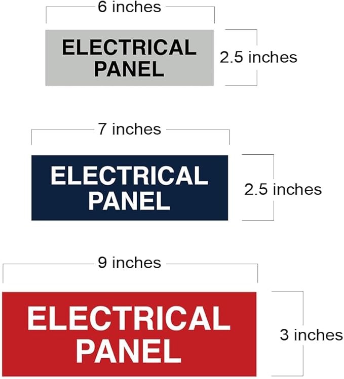 All Quality Basic Electrical Panel Sign - Fire Regulation Safety Compliance Sign - Black/Gold - Medium (2 Pack)