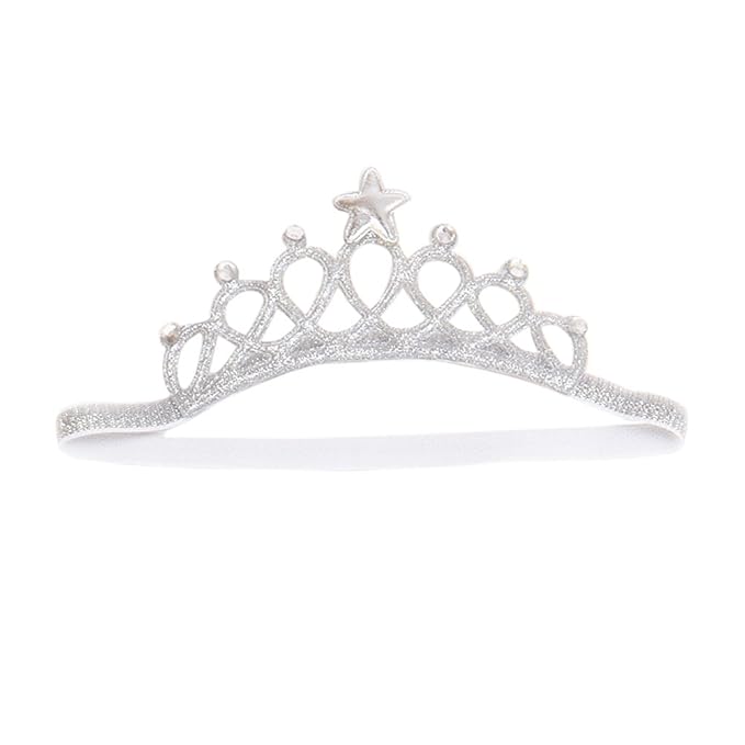 Baby Girl Crown Tiara Headband Head Wrap Hair Band Headwear Birthday Gift Princess Tiara Crown Headband (Silver)