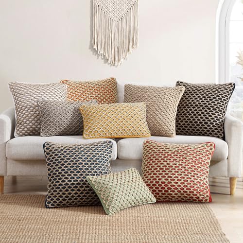 Boho Living 18x18 Grey Throw Pillow Covers with Pillow Insert Included, Pack of 2 - color: Grey, size: (2) 18" x 18" Pillow Covers With Insert