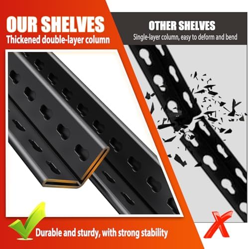 3 Tier Garage Shelving,Garage Storage Shelves,Adjustable Heavy Duty Metal Shelving Units and Storage Large Rack,Utility Steel Shelf For Shop Warehouse Industrial Pantry Basement Organizers 35"x33"x16"