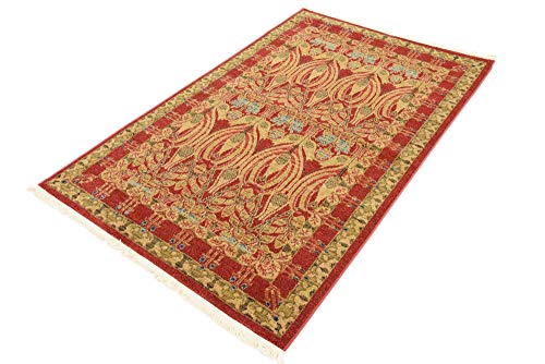 Unique Loom Edinburgh Collection Area Rug - Canmore (3' 3" x 5' 3" Rectangle, Red/ Navy Blue) - color: Red/Navy Blue, size: 3'3" x 5'3" (Rectangular)
