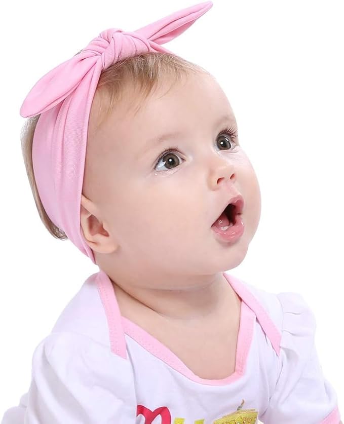 Baby Girl's Cute Toddler Bow Headbands Bowknot Rabbit Hairband Headwear for Daily Life Travel Photography (Fuchsia)