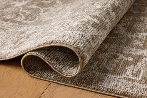 Loloi Magnolia Home by Joanna Gaines Pace Collection PAC-01 Bark/Natural 2'-6" x 10'-0" Runner Rug - color: Bark / Natural, size: 2'3" x 10' (Rectangular)