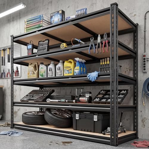 REIBII 40" W Storage Shelves,2500LBS Heavy Duty Garage Shelving for Basment (Pack of 2)
