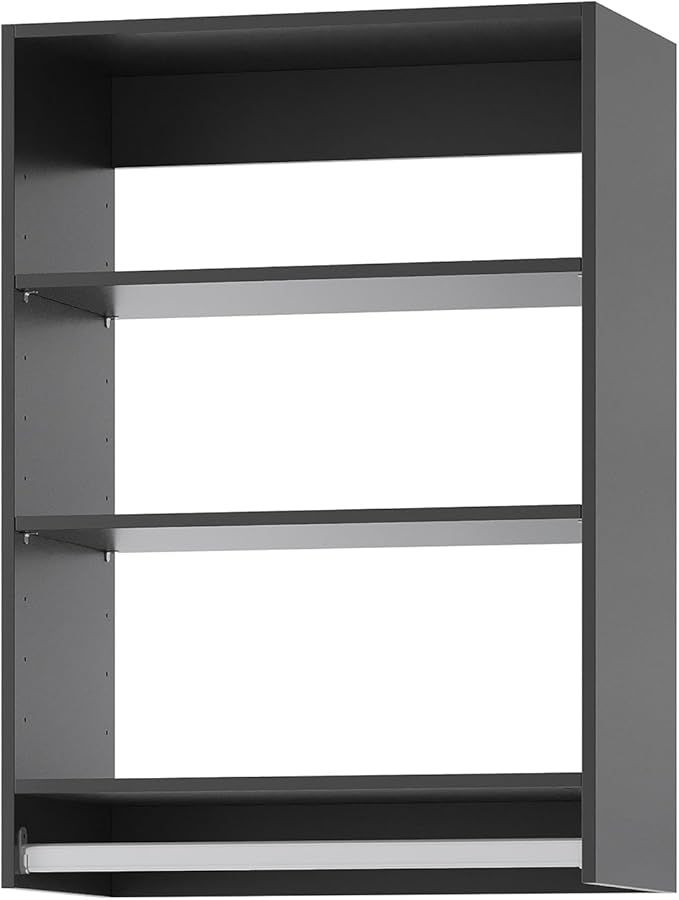 Medium Double Hanging Closet Unit, Modular Closet System, Wood Closet System Organizer with Storage for Walk in Closets, Clothing Rack Closet for Hanging Clothes, Bedroom,Black, 31.5" W