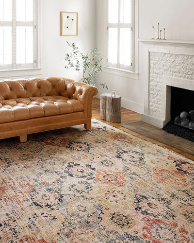 Loloi Jocelyn Collection JOC-07 Khaki/Multi 5'-5" x 7'-6" .38" Thick Area Rug - color: Khaki / Multi, size: 5'5" x 7'6" (Rectangular)