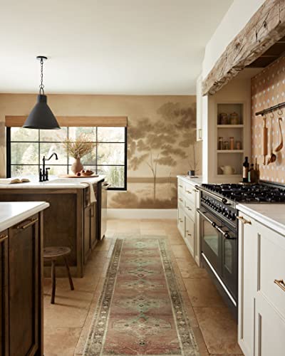 Loloi Magnolia Home by Joanna Gaines Sinclair Collection SIN-06 Clay/Tobacco 2'-3" x 9'-6", .25" Pile Height, Machine Washable, Runner Rug - color: Clay / Tobacco, size: 2'3" x 9'6" (Rectangular)
