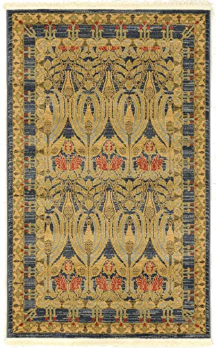 Unique Loom Edinburgh Collection Area Rug - Canmore (3' 3" x 5' 3" Rectangle, Navy Blue/ Tan) - color: Navy Blue/Tan, size: 3'3" x 5'3" (Rectangular)