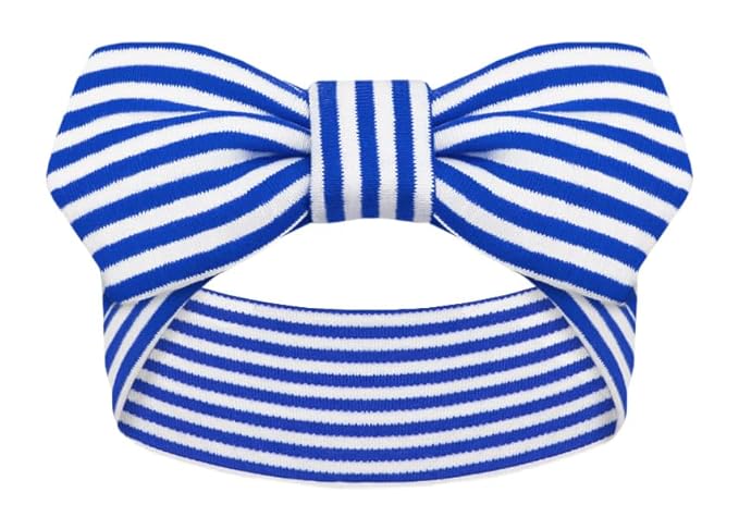 Creative Knitwear Creighton Bluejays Infant Girls Royal/White Striped Hair Knot Headband Embroidered Logo - Size Newborn - 4T