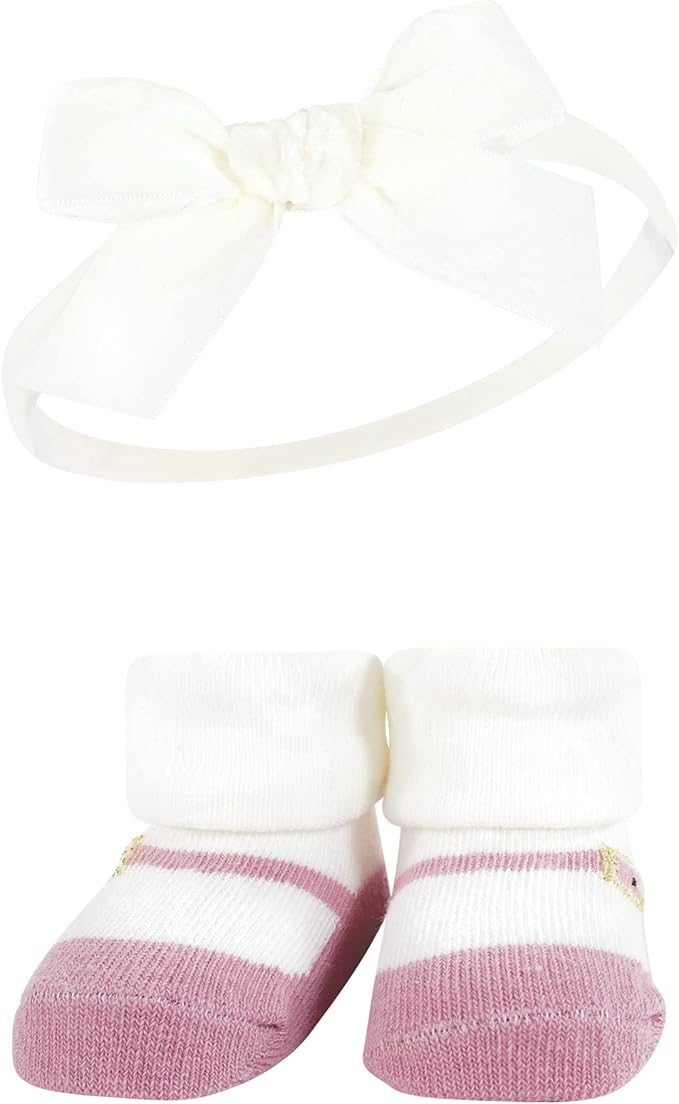 Hudson Baby Girl's Headband and Socks Giftset