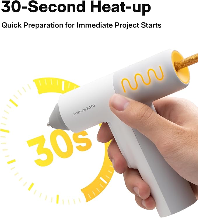 HOTO Cordless Auto Dispensing Glue Gun, Easyflow Hot Glue Gun with 40 Glue Sticks, 30s Fast Preheating, 3000mAh, Anti-Scald & Anti-Drip, Wireless/Wired, Ideal for DIY/Kids Crafts & Home Repairs