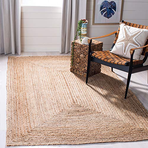 SAFAVIEH Area Rug 4x6 - Cape Cod Collection - Natural Brown, Handmade Braided Flat Weave Jute (CAP252A) - size: 4' x 6' (Rectangular)
