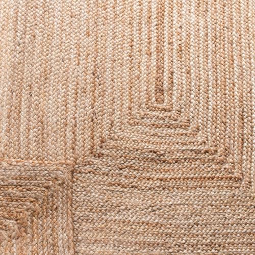 SAFAVIEH Area Rug 3' Square - Cape Cod Collection- Natural Brown, Handmade Braided Flat Weave Jute (CAP252A) - size: 3' x 3' (Square)