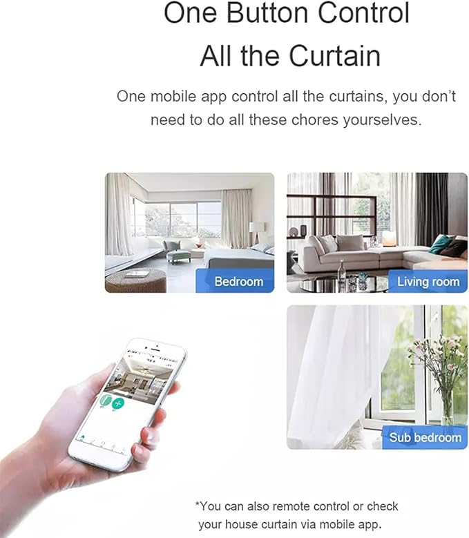 Smart Curtains System, Automatic Curtain Opener with Remote, Control by Alexa Google Home Connector APP WiFi Motorized Curtain Motor Track, Electric Curtain Opener for Bedroom (1.5m(59.06inch))