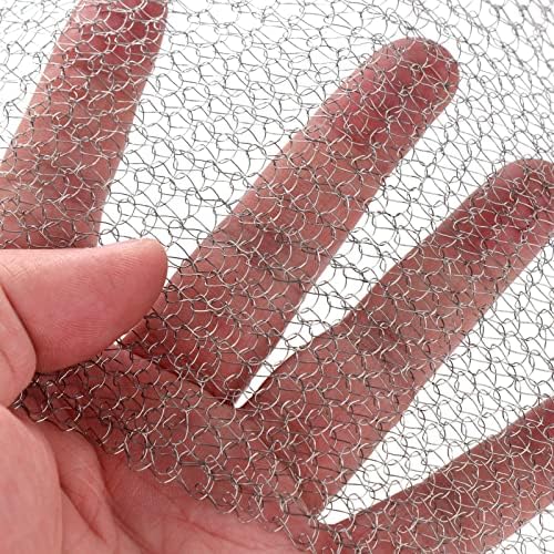 Keebgyy Metal Mesh Bag, Gophers Resistant Stainless Steel Mesh, Stainless Steel Wire Mesh Vole Mesh Metal Mesh Bag, Flowers Rodent Proof Wire Baskets for Plants, Planter for Garden Lawn(#4)