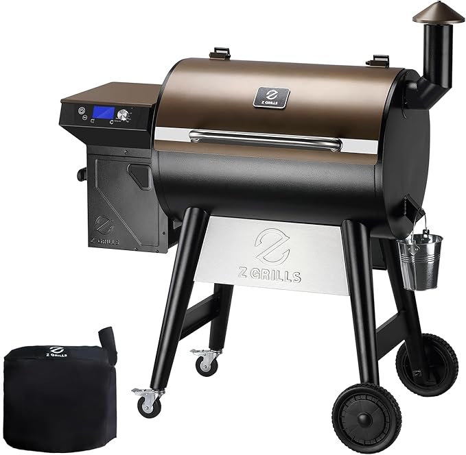 Z GRILLS Wood Pellet Grill & Smoker, 8-in-1 Outdoor BBQ Grill with PID 2.1 Controller, 697 sq in Cooking Area, 2 Meat Probes, LCD Screen, Rain Cover Included
